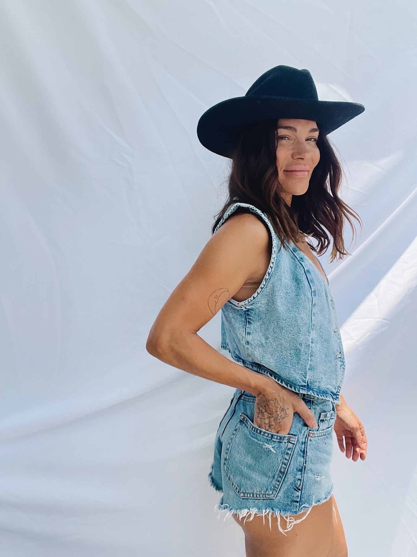 Black rabbit western crown & brim